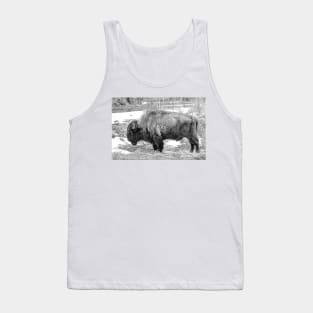 The Spirit Of The Buffalo  - Black And White Tank Top